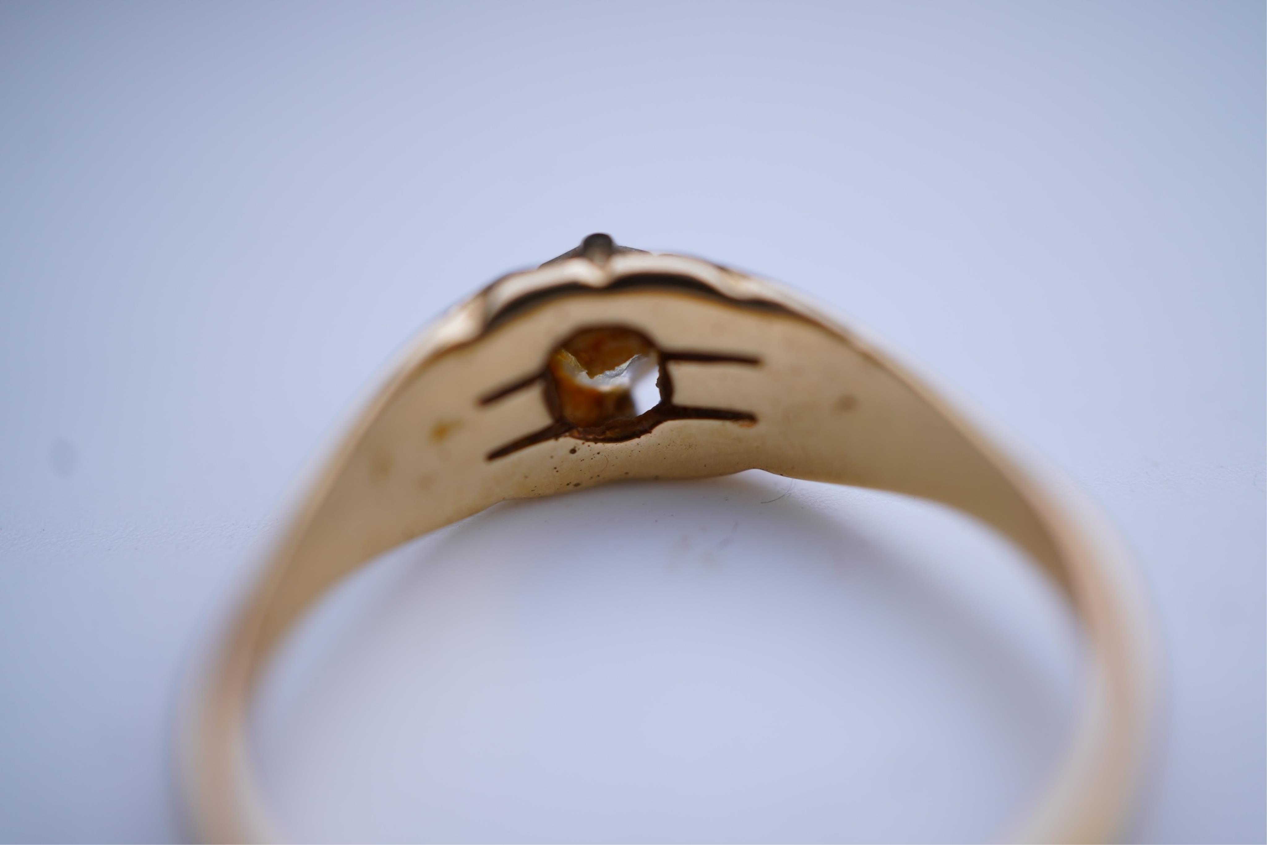 Two gold and diamond rings